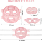 Ice Face Eye Mask for Dark Circles and Puffiness Cold Warm Compress, Gel Cold Cooling Face Mask Package for Women and Men, Migraines, Headache, Stress and Relaxation, Pink