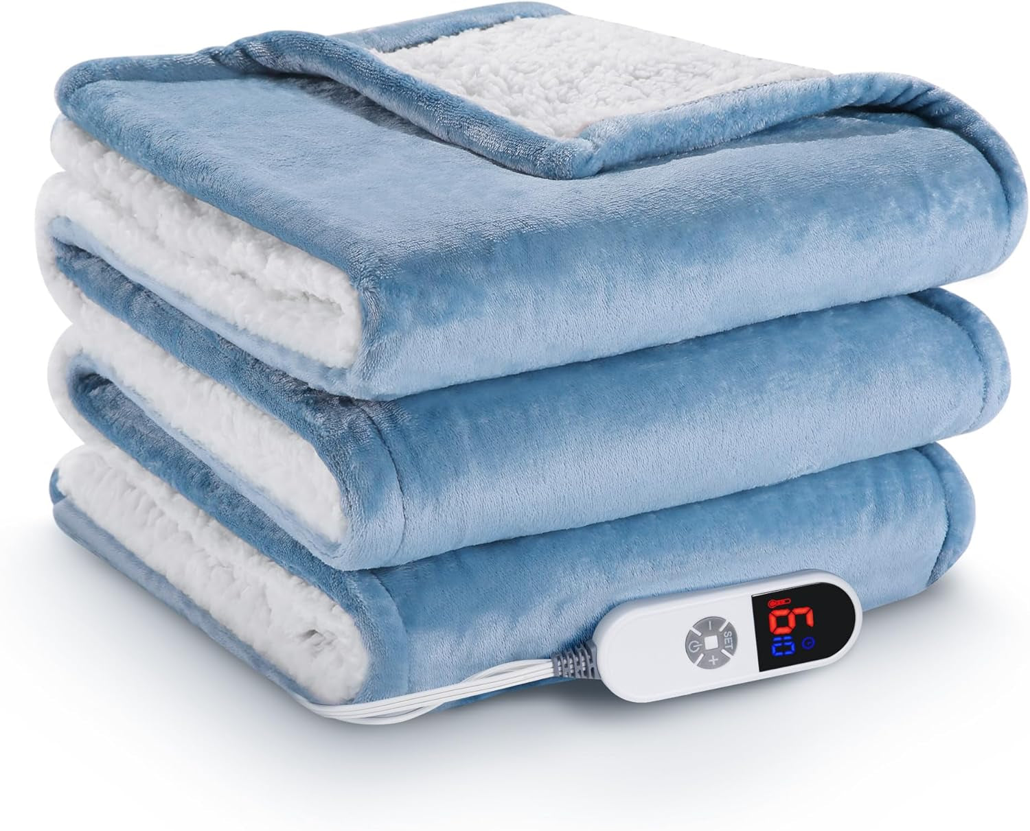 Heated Blanket Twin Size 62"X 84", Electric Heated Throw with 6 Heating Levels Fast Heating & Machine Washable, Full Body Warming with Auto-Off Overheating Protection 10H Timer for Home Use Blankets