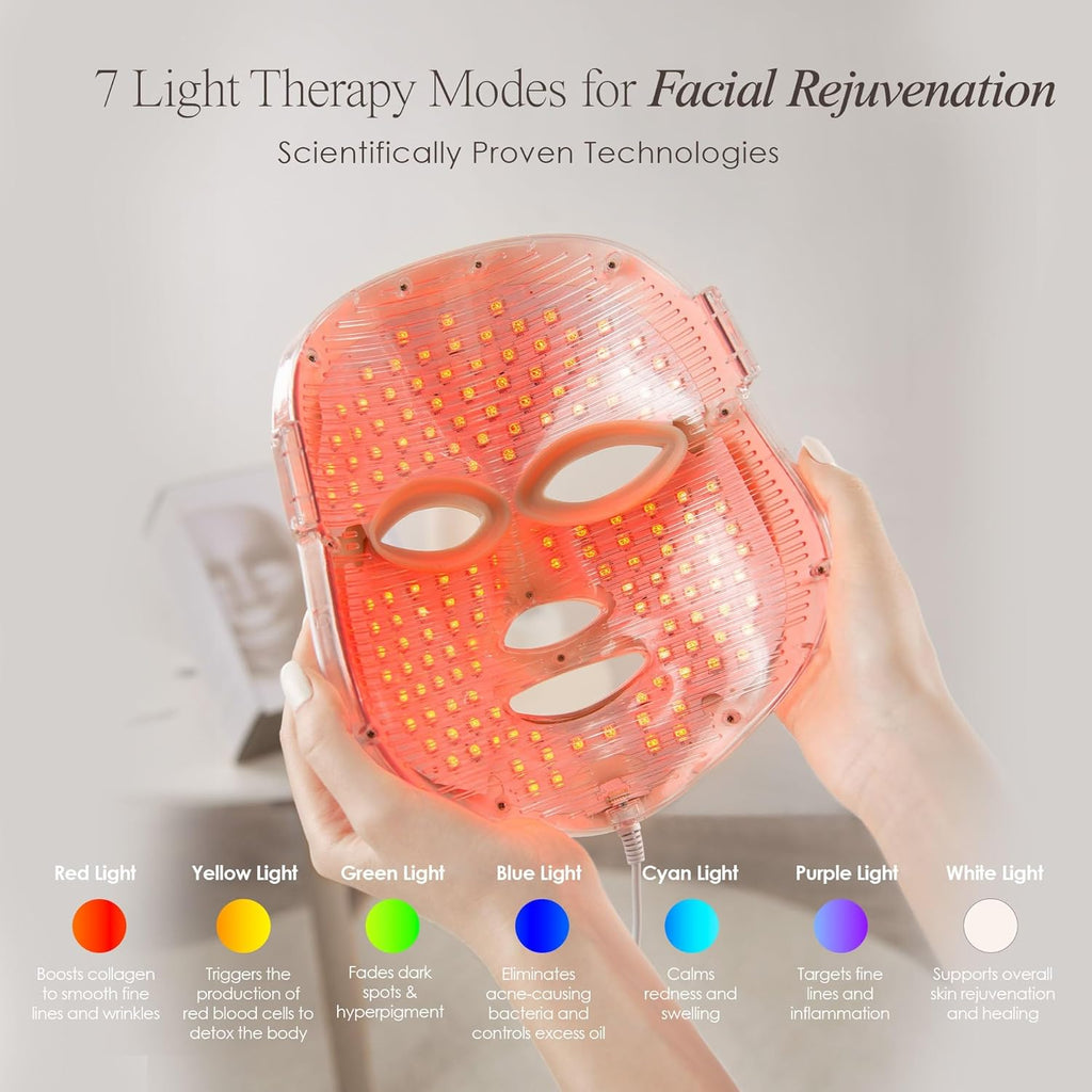 Lightaura LED Light Therapy Mask | Anti-Aging Facial Skincare Routine | Skin Tightening | Calm Inflammation & Sensitive Skin | Reduce Wrinkle | Brightens Skin | Collagen Boost