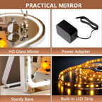 Vanity Mirror with Lights, 11"× 14" Arched LED Makeup Mirror, Lighted Makeup Mirror with Lights, Smart Touch Control Dimmable 3 Modes Light 360°Rotation White