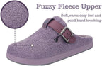 Women'S Men'S Fuzzy Slippers Orthotic Arch Support Fleece Lined House Slippers Comfy Winter Slip on Clogs for Plantar Fasciitis Indoor Outdoor with Adjustable Buckle
