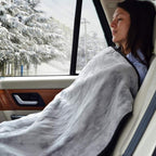 Electric Car Heating Blanket, 12 Volt Fleece Heated Travel Car Blanket, with Premium Cigarette Lighter Plug for SUV Vehicle Truck Boats RV, Winter Cold Weather Travel Camping Use (Grey)