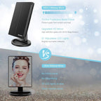 Vanity Makeup Mirror,1X/2X/3X Tri-Fold Makeup Mirror with 21 LED Lights and Adjustable Touch Screen Lighted Mirror Dressing Mirrors for Women(Black)