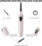 Heated Eyelash Curler, S600 Heated Lash Curler, Accurate Temperature Control Electric Eyelash Curler Heated - Intelligent Power Off, Long Lasting (Petal Pink/Silver, S600-148MM)