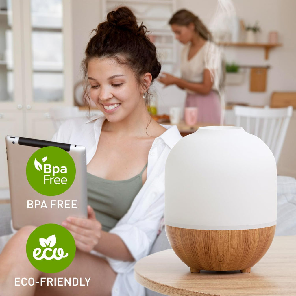 Essential Oil Diffuser, 100Ml Ultrasonic Cool Mist Aromatherapy Diffuser, Mini Diffusers for Essential Oils, 7 Color Lights & Auto Shut-Off, Scented Oil Diffuser for Home