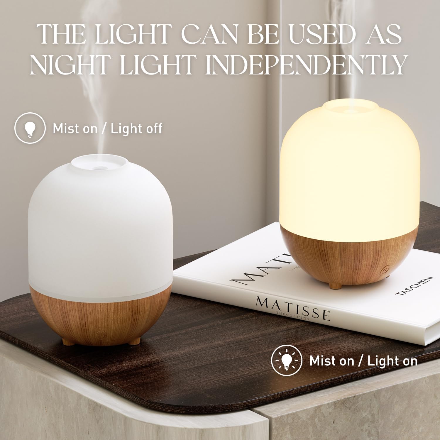 Essential Oil Diffuser, 100Ml Ultrasonic Cool Mist Aromatherapy Diffuser, Mini Diffusers for Essential Oils, 7 Color Lights & Auto Shut-Off, Scented Oil Diffuser for Home