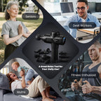 Muscle Massage Gun Deep Tissue Percussion Massager - Portable Handheld Sport Massagers for Athletes, Super Quiet & Powerful Brushless Motor Cordless, 20 Speed Level, W2 (Black)