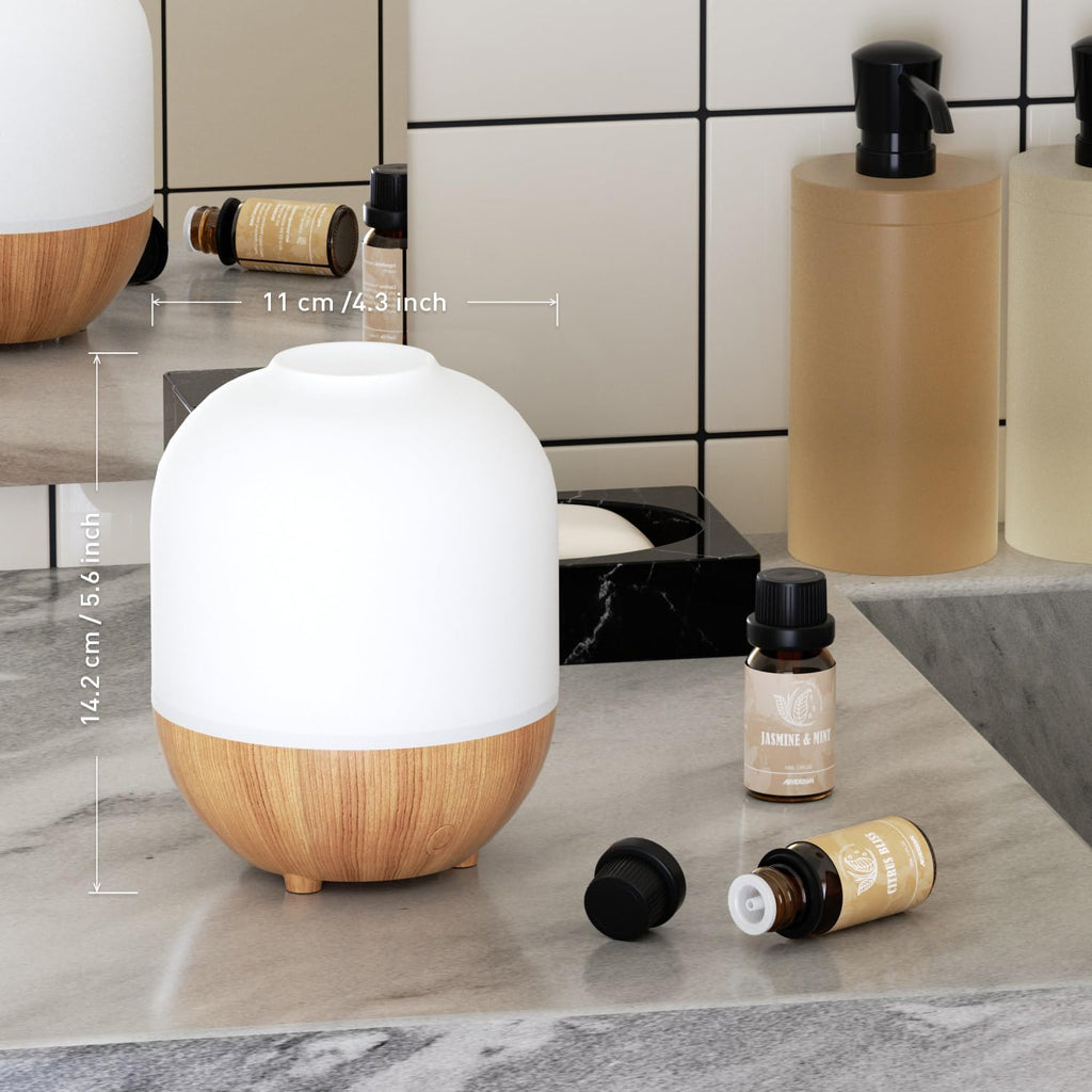 Essential Oil Diffuser, 100Ml Ultrasonic Cool Mist Aromatherapy Diffuser, Mini Diffusers for Essential Oils, 7 Color Lights & Auto Shut-Off, Scented Oil Diffuser for Home