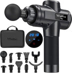 Muscle Massage Gun Deep Tissue Percussion Massager - Portable Handheld Sport Massagers for Athletes, Super Quiet & Powerful Brushless Motor Cordless, 20 Speed Level, W2 (Black)
