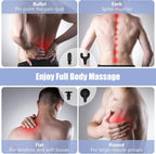 Massage Gun with Upgraded Extension Handle, Portable Muscles/Neck/Shoulders/Waist/Legs Massager with 4 Massage Heads, 3 Modes & 6 Speed Levels