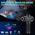 Muscle Massage Gun Deep Tissue Percussion Massager - Portable Handheld Sport Massagers for Athletes, Super Quiet & Powerful Brushless Motor Cordless, 20 Speed Level, W2 (Black)