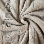 Electric Heated Blanket Throw, Super Cozy Soft Flannel 50" X 60" Heated Throw with 3 Fast Heating Levels & 4 Hours Auto Off, Machine Washable, ETL&FCC Certification, Home Office Use, Camel