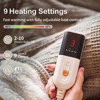 Heated Blanket Electric Blanket Throw 50''X60''-Heating Blanket with 6 Heat Settings-2-10 Hours Auto Off,Etl Certified,Machine Washable (Grey)
