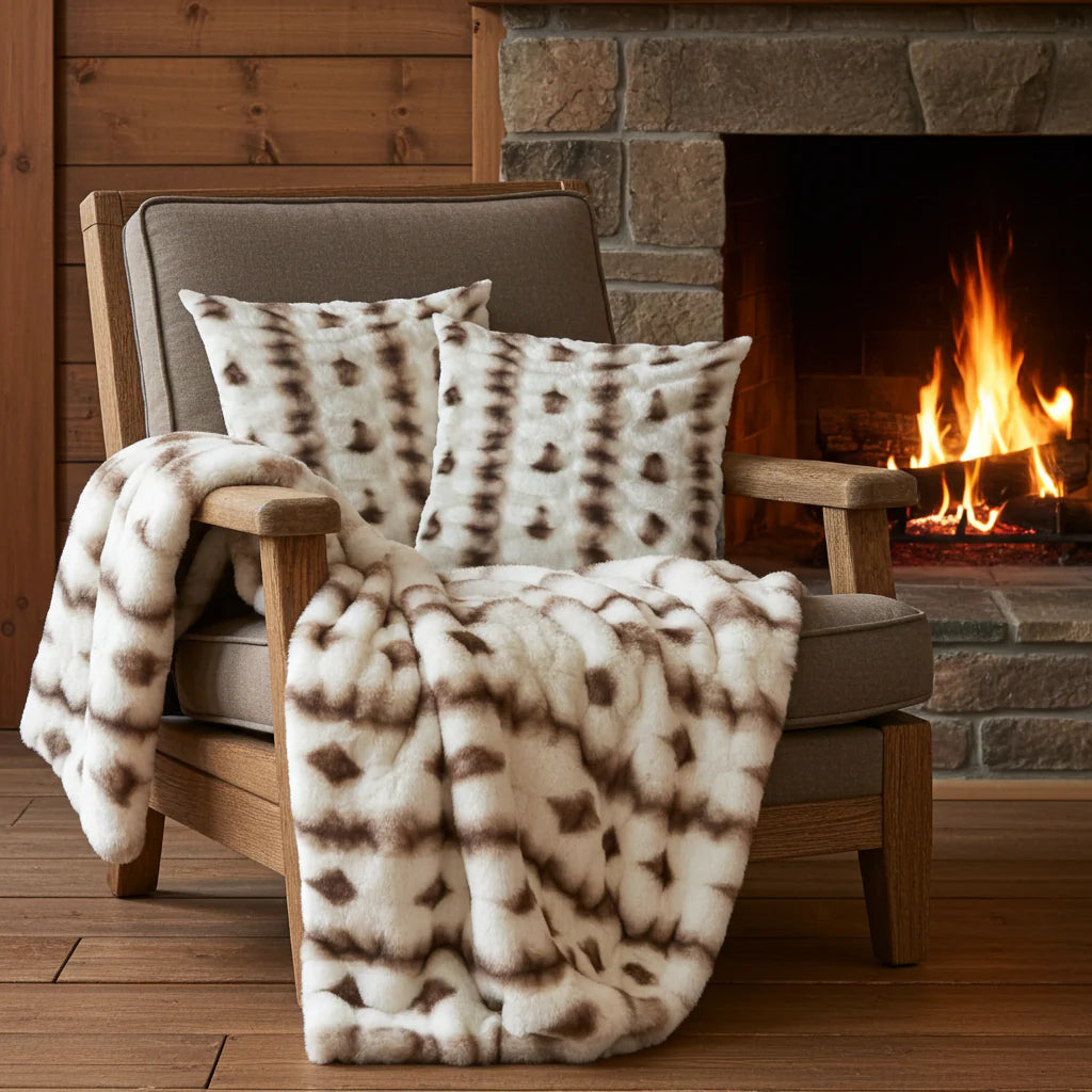 Plutus Creamy Fluffy Bunni Faux Fur Luxury Throw Blanket