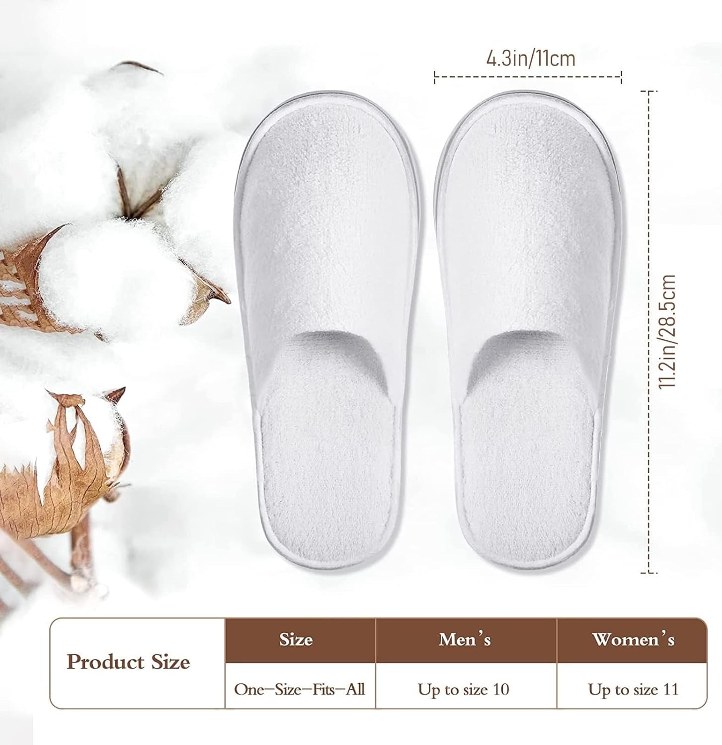 House Slippers, 12 Pairs House Slippers for Guests, Cotton Velvet Closed Toe Spa Slipper Disposable Indoor Slipper for Hotel, Salon, Travel, Shoeless Home, Commercial Use - Grey & White