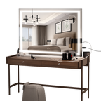 Vanity Mirror with Lights, 28" X 20" LED Makeup Mirror, Lighted Makeup Mirror with Dimmable 3 Modes, Touch Screen Control Vanity Mirror Square White