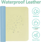 Makeup Mat for Vanity Top Protector,Dresser Protector Top Vanity Essentials,Craft Mats to Protect Table,Nail Art Table Mat,Vanity Desk Cover Pads, Dresser Cover Top Mats,31.5X15.7In (Bean Green&Blue)