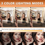 Vanity Mirror with Lights, 23" X 18" LED Makeup Mirror, Lighted Makeup Mirror with Dimmable 3 Modes, Touch Screen Control Vanity Mirror Square White