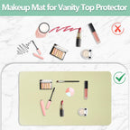 Makeup Mat for Vanity Top Protector,Dresser Protector Top Vanity Essentials,Craft Mats to Protect Table,Nail Art Table Mat,Vanity Desk Cover Pads, Dresser Cover Top Mats,31.5X15.7In (Bean Green&Blue)