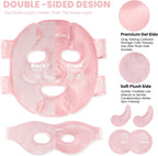 Ice Face Eye Mask for Dark Circles and Puffiness Cold Warm Compress, Gel Cold Cooling Face Mask Package for Women and Men, Migraines, Headache, Stress and Relaxation, Pink