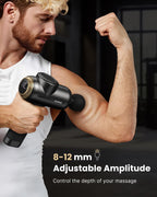 Massage Gun with 8-12Mm Adjustable Amplitude, Mothers Day Gifts from Daughter Son, Handheld Massager with Portable Travel Case for Athletes, ACTIVE EVO